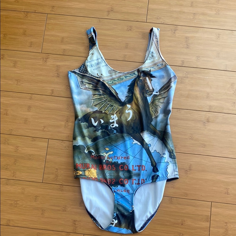 Black milk, bathing suit, horse